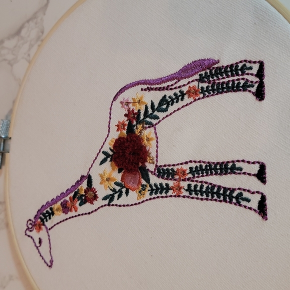 Boho Chic Llama  & Giraffe Embroidery Hoops Wall Art - Picture 3 of 5